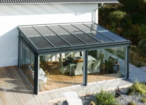 solar ueberdachung als sommergarten mit schiebeelemtenen