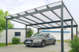 carport aus aluminium mit glasdach