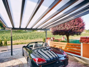 carport modern alu glas detail