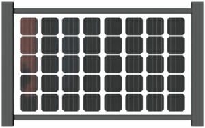 Solarzaun / PV-Zaun: Ansicht Variante Horizontal