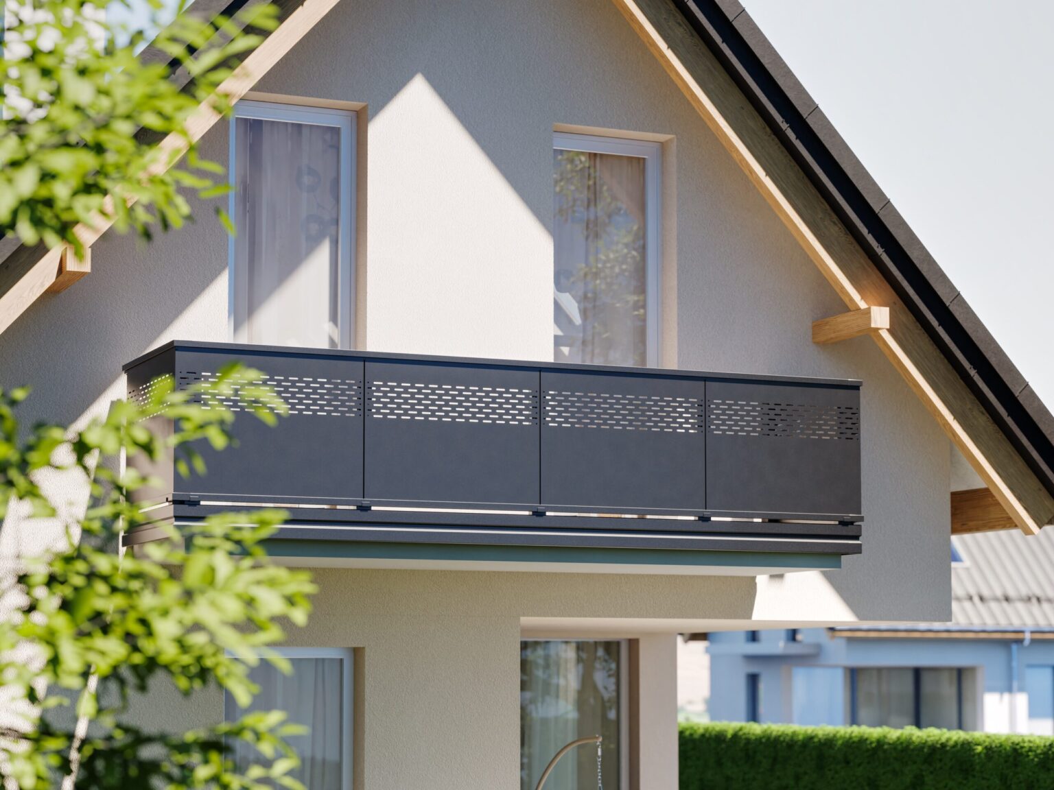Handa Alu Lochblech Balkon mit Langloch Streifen unter Handlauf