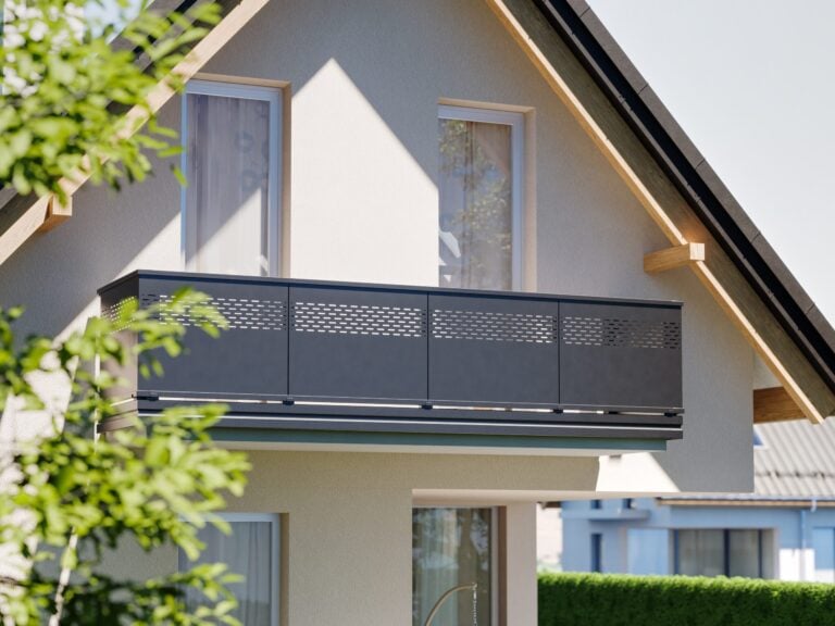 Handa Alu Lochblech Balkon mit Langloch Streifen unter Handlauf