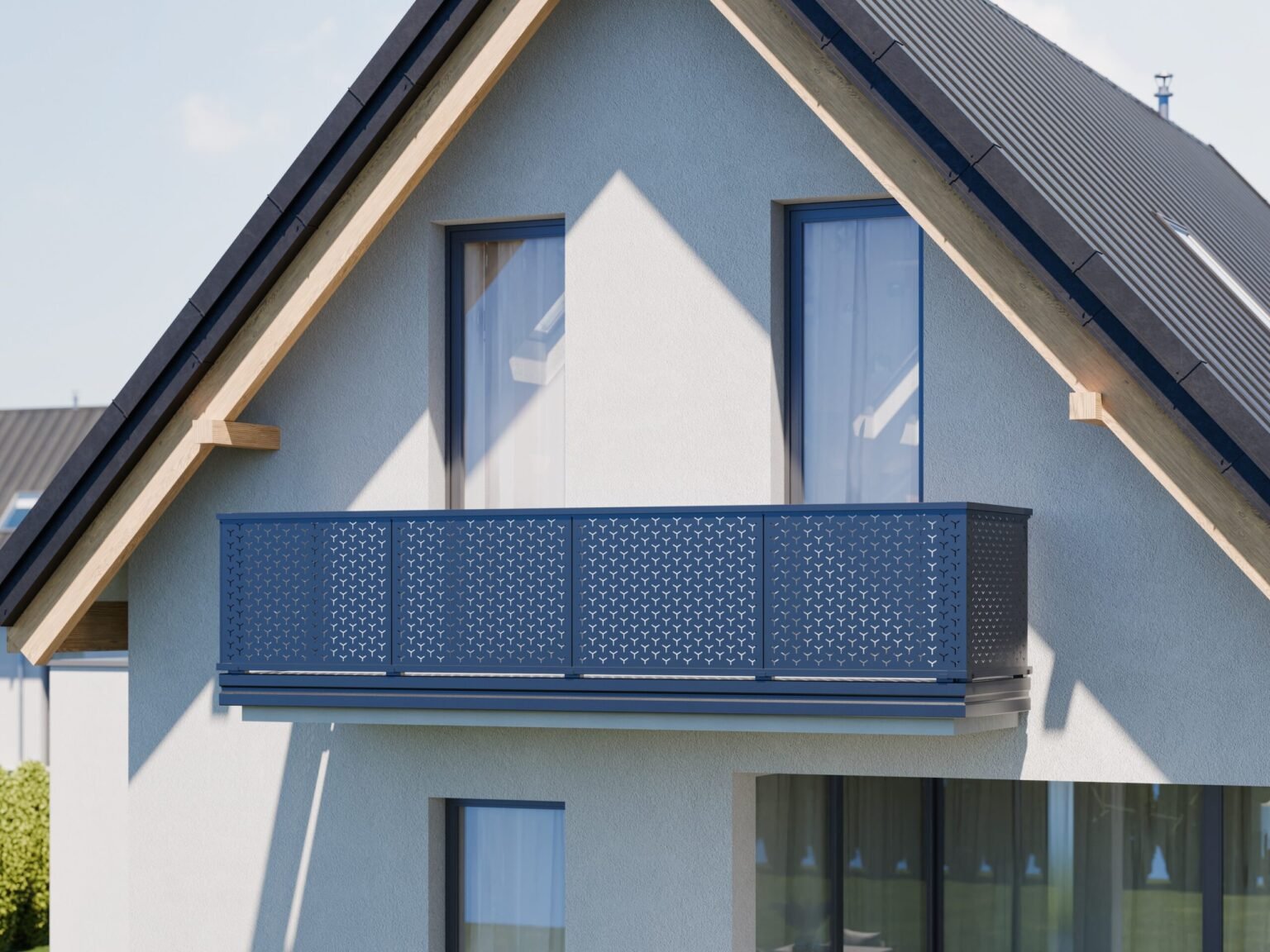 Taifun Alu Lochblech Balkongeländer Perforierung Minimal Triangel - Blau