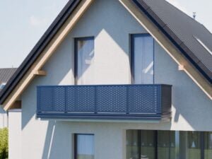Taifun Alu Lochblech Balkongeländer Perforierung Minimal Triangel - Blau
