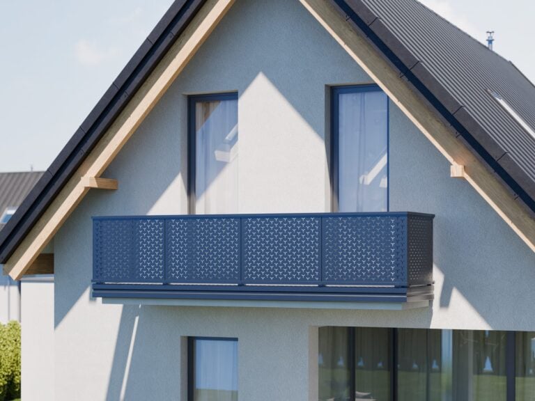 Taifun Alu Lochblech Balkongeländer Perforierung Minimal Triangel - Blau