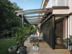 ueberdachung der terrasse aus aluminium und glas