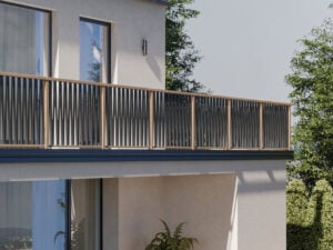 alubalkongelaender dubai mit vertikalen sprossen
