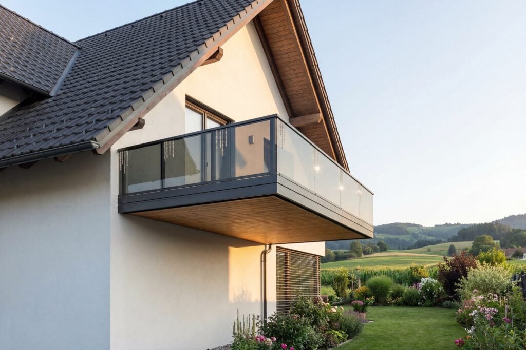 Balkongelaendermodell kristallregen alu glas verziert mit kristallen von swarovski®️